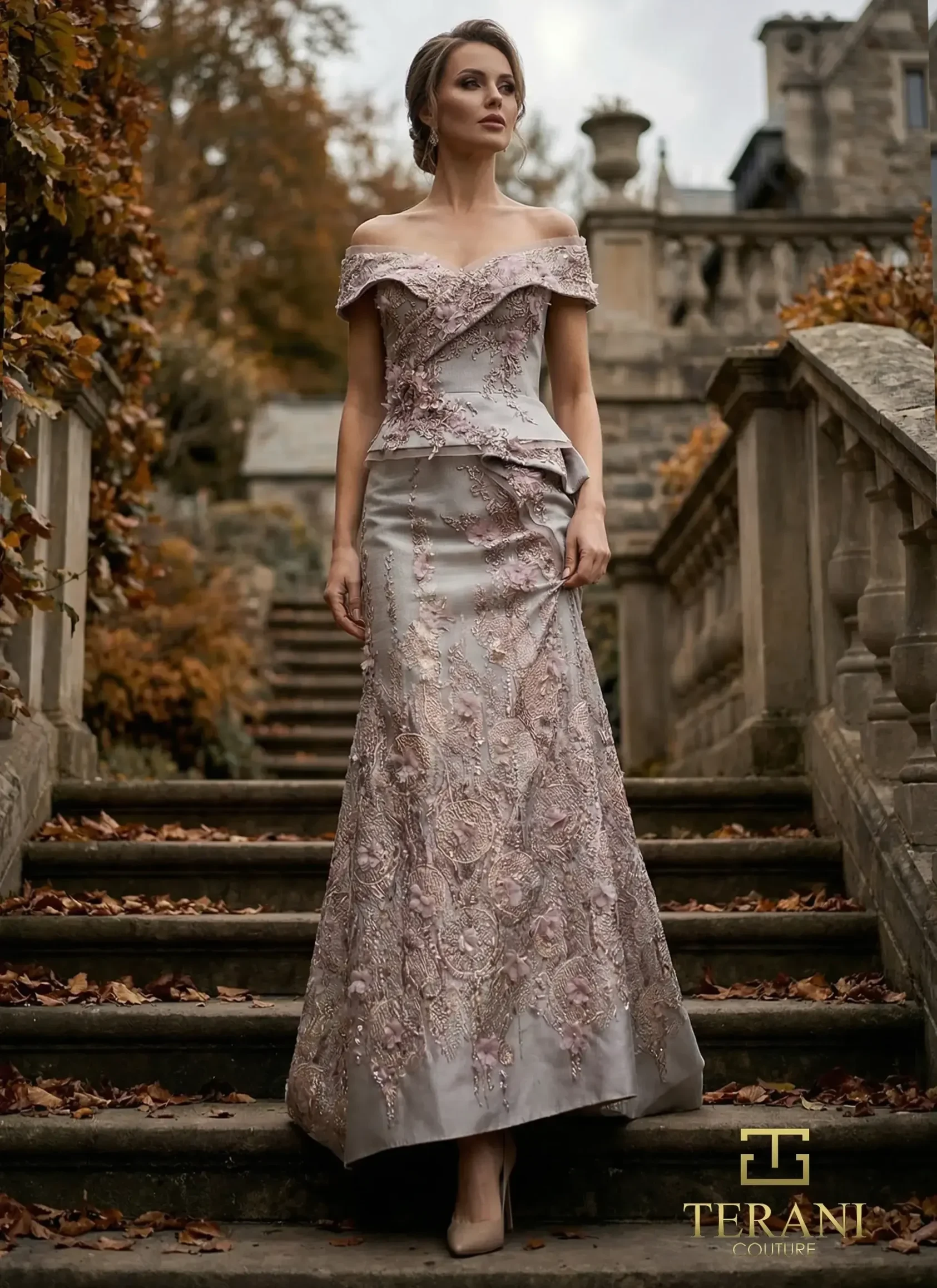 Model wearing a Mothers Collection gown