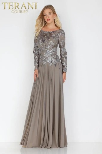 Terani TERANI COUTURE MOTHER OF THE BRIDE 231M0355 #0 Taupe thumbnail