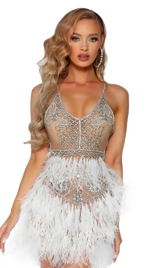 Portia and Scarlett Chic V-neck bead-embellished fringe accents cocktail dress by Portia and Scarlett #2 thumbnail