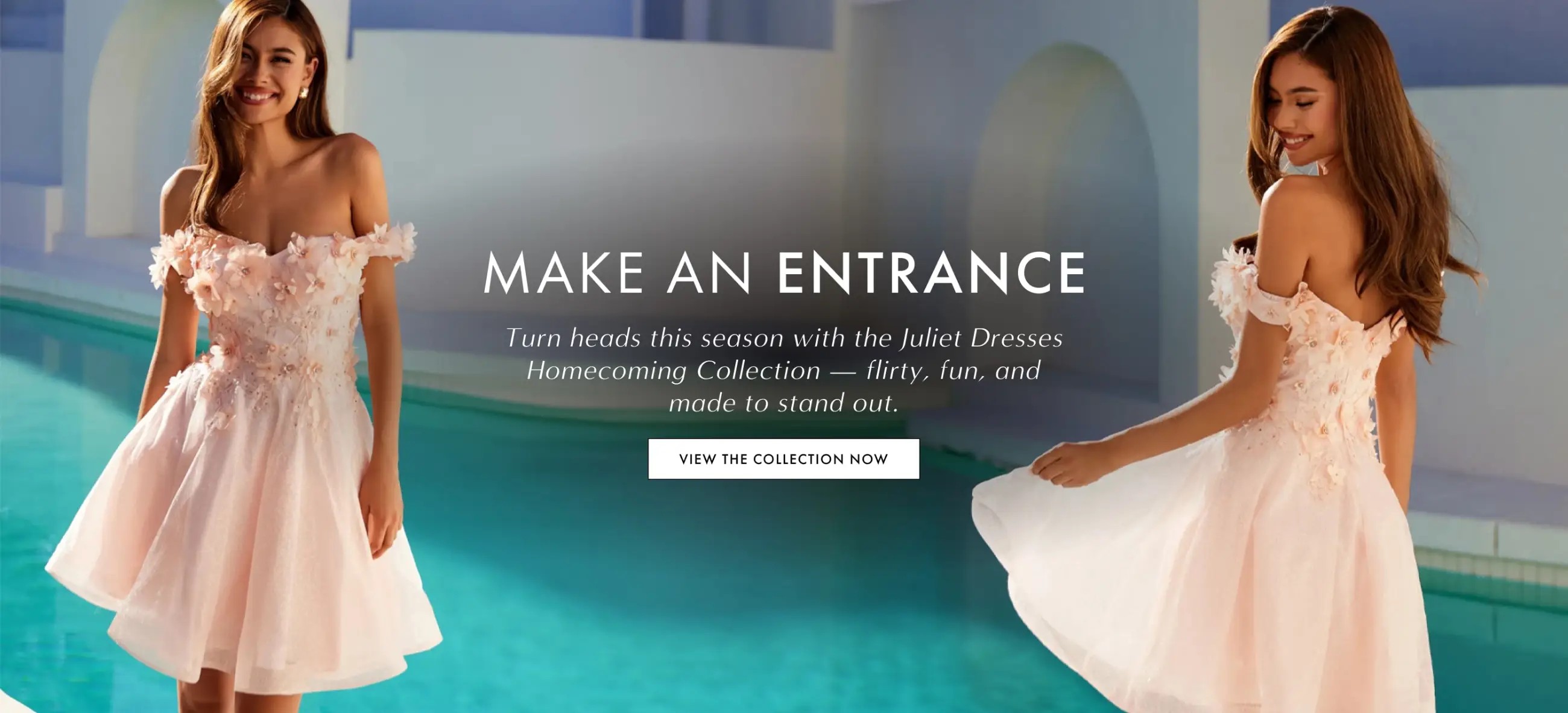 Juliet Dresses Homecoming Collection Desktop Banner