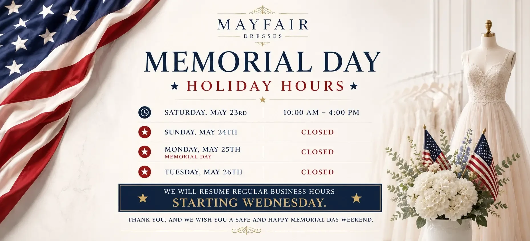 Memorial Day desktop banner